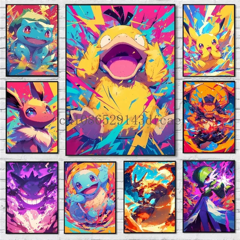 Anime Pokemon Canvas Painting Bulbasaur Charmander Squirtle Poster and Print Watercolor Wall Art Picture Home Decor Kids Gifts Anime Pokemon Canvas Painting Bulbasaur Charmander Squirtle Poster and Print Watercolor Wall Art Picture Home Decor Kids Gifts